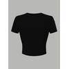 image:imageRoseSeek Floral Graphic Crop Tops for Girls Short Sleeve Slim fit Preppy Summer T Shirt Y2k Tops TrendyBowknot Black