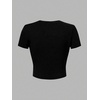 image:imageRoseSeek Floral Graphic Crop Tops for Girls Short Sleeve Slim fit Preppy Summer T Shirt Y2k Tops TrendyFloral Print Black