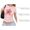 image:imageRoseSeek Floral Graphic Crop Tops for Girls Short Sleeve Slim fit Preppy Summer T Shirt Y2k Tops TrendyPink