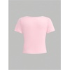 image:imageRoseSeek Floral Graphic Crop Tops for Girls Short Sleeve Slim fit Preppy Summer T Shirt Y2k Tops TrendyPink Graphic