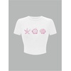 image:imageRoseSeek Floral Graphic Crop Tops for Girls Short Sleeve Slim fit Preppy Summer T Shirt Y2k Tops TrendyPure White