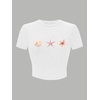 image:imageRoseSeek Floral Graphic Crop Tops for Girls Short Sleeve Slim fit Preppy Summer T Shirt Y2k Tops TrendyStarfish White
