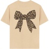 image:imageRoseSeek Girls 2 Pack Bow Leopard Graphic Tees Short Sleeve Preppy Summer Tops Aesthetic Baggy Tops TrendyWhite and Beige
