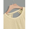 image:imageRoseSeek Girls 2 Packs Open Back Backless Tops Criss Cross Short Sleeve T Shirts Crewneck Casual TeesBeige and Brown