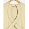 image:imageRoseSeek Girls 2 Packs Open Back Backless Tops Criss Cross Short Sleeve T Shirts Crewneck Casual TeesBeige and White