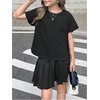 image:imageRoseSeek Girls 2 Packs Open Back Backless Tops Criss Cross Short Sleeve T Shirts Crewneck Casual TeesBlack White