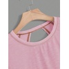 image:imageRoseSeek Girls 2 Packs Open Back Backless Tops Criss Cross Short Sleeve T Shirts Crewneck Casual TeesBlack and Pink