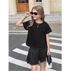 image:imageRoseSeek Girls 2 Packs Open Back Backless Tops Criss Cross Short Sleeve T Shirts Crewneck Casual TeesRed and Black