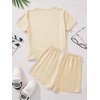 image:imageRoseSeek Girls 2 Piece Outfits Cherry Bow Graphic Tee Shirt and Shorts Set Cute Summer OutfitsApricot