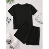 image:imageRoseSeek Girls 2 Piece Outfits Cherry Bow Graphic Tee Shirt and Shorts Set Cute Summer OutfitsBlack