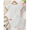 image:imageRoseSeek Girls 2 Piece Outfits Cherry Bow Graphic Tee Shirt and Shorts Set Cute Summer OutfitsCheetah White