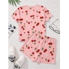 image:imageRoseSeek Girls 2 Piece Outfits Cherry Bow Graphic Tee Shirt and Shorts Set Cute Summer OutfitsFloral Pink