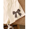 image:imageRoseSeek Girls 2 Piece Outfits Cherry Bow Graphic Tee Shirt and Shorts Set Cute Summer OutfitsMulticolor Beige