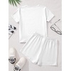 image:imageRoseSeek Girls 2 Piece Outfits Cherry Bow Graphic Tee Shirt and Shorts Set Cute Summer OutfitsWhite