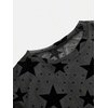 image:imageRoseSeek Girls 2 Piece Outfits Star Graphic Y2K Sheer Mesh Shirts and Spaghetti Strap Camisole TopsBlack