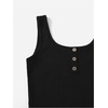 image:imageRoseSeek Girls 2 Piece Outfits Waffle Knit Scoop Neck Button Down Crop Tank Tops Paperbag Waist Track ShortsBlack