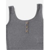image:imageRoseSeek Girls 2 Piece Outfits Waffle Knit Scoop Neck Button Down Crop Tank Tops Paperbag Waist Track ShortsDark Grey