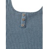 image:imageRoseSeek Girls 2 Piece Outfits Waffle Knit Scoop Neck Button Down Crop Tank Tops Paperbag Waist Track ShortsDusty Blue
