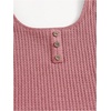 image:imageRoseSeek Girls 2 Piece Outfits Waffle Knit Scoop Neck Button Down Crop Tank Tops Paperbag Waist Track ShortsDusty Pink