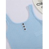 image:imageRoseSeek Girls 2 Piece Outfits Waffle Knit Scoop Neck Button Down Crop Tank Tops Paperbag Waist Track ShortsLight Blue