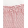 image:imageRoseSeek Girls 2 Piece Outfits Waffle Knit Scoop Neck Button Down Crop Tank Tops Paperbag Waist Track ShortsLight Pink