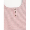 image:imageRoseSeek Girls 2 Piece Outfits Waffle Knit Scoop Neck Button Down Crop Tank Tops Paperbag Waist Track ShortsLight Pink