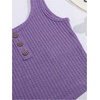 image:imageRoseSeek Girls 2 Piece Outfits Waffle Knit Scoop Neck Button Down Crop Tank Tops Paperbag Waist Track ShortsPurple