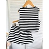 image:imageRoseSeek Girls 2 Piece Striped Summer Outfits Textured Knit Sleeveless Crop Tank Top and Shorts Matching SetBlack and White