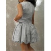 image:imageRoseSeek Girls 2 Piece Striped Vacation Outfits Bow Tie Front Tank Tops and Bubble Skirts Y2K ClothesBlack and White
