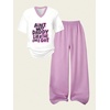 image:imageRoseSeek Girls 2 Piece Summer Outfits Number Graphic Short Sleeve Jersey Shirt and Cargo Pants Sets TrendyMauve Purple