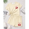 image:imageRoseSeek Girls 2 Piece Summer Outfits Short Sleeve Camo T Shirt and Mini Shorts Clothing Set TracksuitBeige
