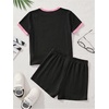 image:imageRoseSeek Girls 2 Piece Summer Outfits Short Sleeve Camo T Shirt and Mini Shorts Clothing Set TracksuitBlack