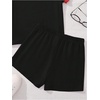 image:imageRoseSeek Girls 2 Piece Summer Outfits Short Sleeve Camo T Shirt and Mini Shorts Clothing Set TracksuitBlack and Red