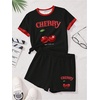 image:imageRoseSeek Girls 2 Piece Summer Outfits Short Sleeve Camo T Shirt and Mini Shorts Clothing Set TracksuitBlack and Red