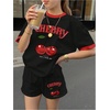 image:imageRoseSeek Girls 2 Piece Summer Outfits Short Sleeve Camo T Shirt and Mini Shorts Clothing Set TracksuitBlack and Red