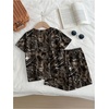 image:imageRoseSeek Girls 2 Piece Summer Outfits Short Sleeve Camo T Shirt and Mini Shorts Clothing Set TracksuitDeep Camo