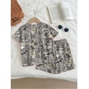 image:imageRoseSeek Girls 2 Piece Summer Outfits Short Sleeve Camo T Shirt and Mini Shorts Clothing Set TracksuitGreen