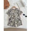 image:imageRoseSeek Girls 2 Piece Summer Outfits Short Sleeve Camo T Shirt and Mini Shorts Clothing Set TracksuitGreen
