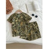 image:imageRoseSeek Girls 2 Piece Summer Outfits Short Sleeve Camo T Shirt and Mini Shorts Clothing Set TracksuitMulticolor Camo