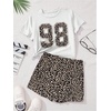 image:imageRoseSeek Girls 2 Piece Summer Outfits Short Sleeve Camo T Shirt and Mini Shorts Clothing Set TracksuitNumber White
