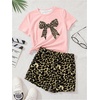 image:imageRoseSeek Girls 2 Piece Summer Outfits Short Sleeve Camo T Shirt and Mini Shorts Clothing Set TracksuitPink
