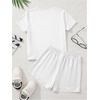 image:imageRoseSeek Girls 2 Piece Summer Outfits Short Sleeve Camo T Shirt and Mini Shorts Clothing Set TracksuitWhite