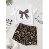 image:imageRoseSeek Girls 2 Piece Summer Outfits Short Sleeve Camo T Shirt and Mini Shorts Clothing Set TracksuitWhite and Cheetah
