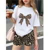 image:imageRoseSeek Girls 2 Piece Summer Outfits Short Sleeve Camo T Shirt and Mini Shorts Clothing Set TracksuitWhite and Cheetah