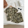 image:imageRoseSeek Girls 2 Piece Summer Outfits Short Sleeve Camo T Shirt and Mini Shorts Clothing Set TracksuitYellow Camo