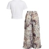 image:imageRoseSeek Girls 2 Piece Summer Outfits Short Sleeve Ruched Basic Tess and Camo Cargo Pants Sets TrendyWhite Camouflage