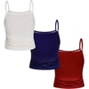 image:imageRoseSeek Girls 3 Packs Cheetah Leopard Floral Tank Top Spaghetti Strap Fitted Summer Cute Camisole TopsBlue White Red