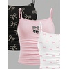 image:imageRoseSeek Girls 3 Packs Cheetah Leopard Floral Tank Top Spaghetti Strap Fitted Summer Cute Camisole TopsBowknot Multicolor