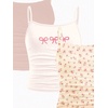 image:imageRoseSeek Girls 3 Packs Cheetah Leopard Floral Tank Top Spaghetti Strap Fitted Summer Cute Camisole TopsFloral Bowknot Pink
