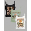image:imageRoseSeek Girls 3 Packs Cheetah Leopard Floral Tank Top Spaghetti Strap Fitted Summer Cute Camisole TopsGreen White Black